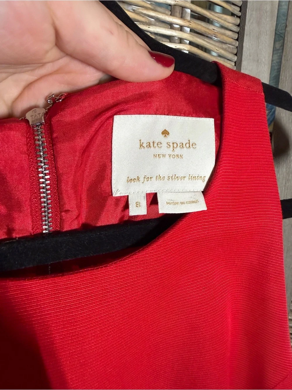 Kate Spade Red Silk Cotton Blend Fit and Flare Dress - size 8